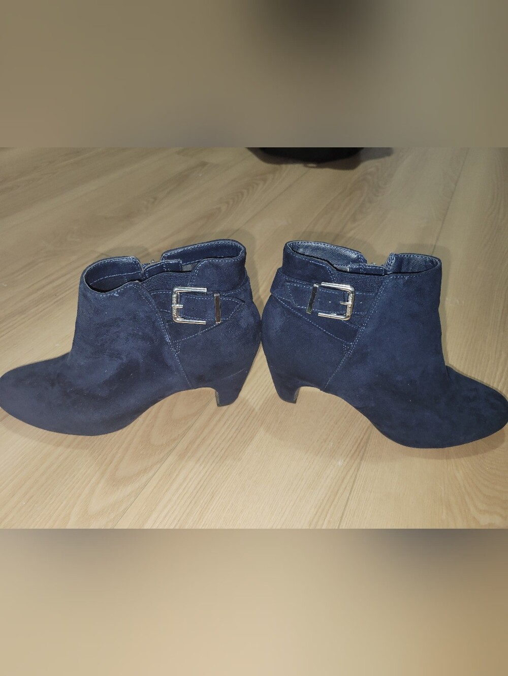 Suede Navy Ankle Booties